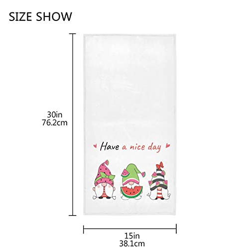 Pfrewn Summer Watermelon Gnomes Towels For Bathroom Have A Nice Day Hand Towels Soft Absorbent Small Bath Towel Kitchen Dish Guest Towel Home Bathroom Decorations 16X30 In #TOP2