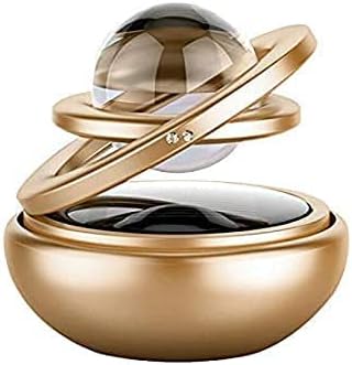 The Great Indian Store Metal Body Solar Powered Rotating Black Solar Crystal Car Air Freshener, Silver, 1, SMALL
