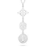 Only faith Collar Nudo de Bruja con Tetragramatón Plata de Ley 925 Italiana, Cadena largo 45 cm, Amuleto de Doble Protección con Nudo de Bruja, con Caja de Regalo (Triple Protección)