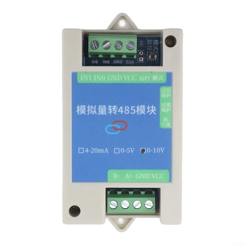 Rs485 to Analog Module for Modbus Rtu 2/4 Channel Converter 05v Automation Signal Transmitter with 12bit Control Industrial 010v 020ma(2-channel 0-10V)