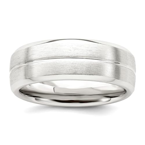Bague en argent brossé 925 minimaliste de 7 mm pour femme d'une élégance intemporelle