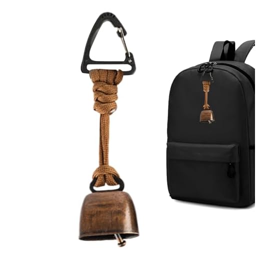 Campanas de oso al aire libre para seguridad en senderismo, campana de seguridad, cencerro de mochilero con cordón y mosquetón, para senderismo, camping, mochileros, escalada al aire libre, hombres