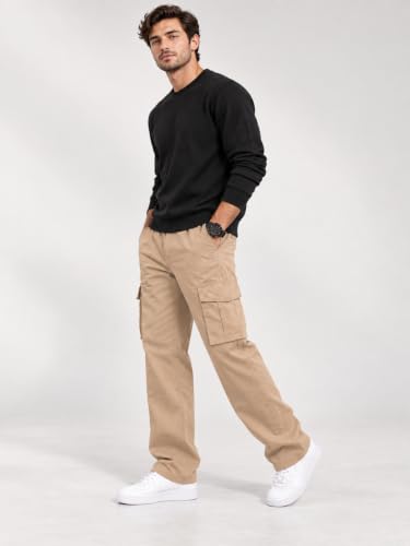 Image of Leriya Fashion Men Cargo Pants | 6 Pocket Cotton Cargo Joggers for Men | Loose Fit Stylish Pant with Pockets | Casual Baggy Trousers & Streetwear Lower (Available in Plus Size)