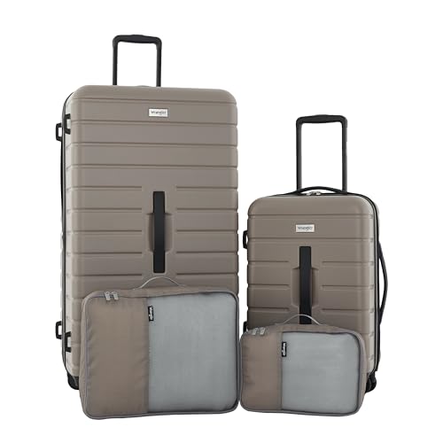 Wrangler Tall Trunk Luggage, Desert Taupe, Tall Trunk Luggage 4 Piece Set