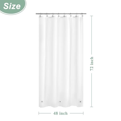 Image of Mrs Awesome Narrow Frost Shower Curtain Liner with 3 Magnets, 48x72 Frosted PEVA Shower Liner, Light Weight Plastic Shower Curtain for Bathroom, Waterproof,Frost