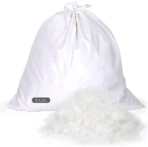 East Coast Bedding Goose Down Feather Stuffing & Fill, Pillow Filling, Repair, Restuff, Fluff for Couch Cushions, Comforters, Jackets, Bedding Products, 10/90 Blend, 5 Lbs