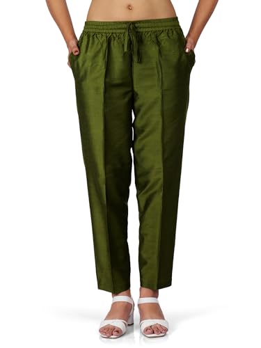 Image of Trouser Pants for Women,Stylish Trousers for Woman for Kurti Relaxed & Regular Straight fit Palazzo,Ethnic Bottom Formal Pants for Women Office wear Casual & Daily Use