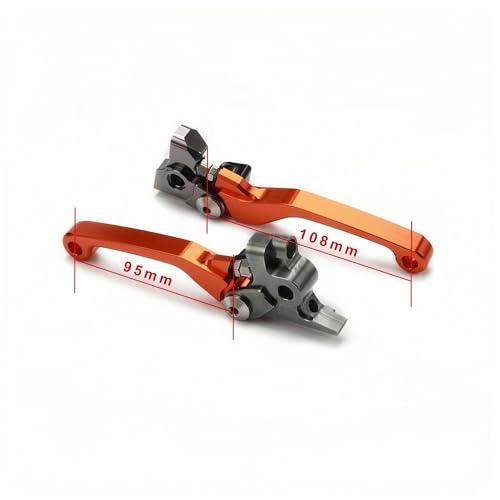 Levier d'embrayage moto Husqvarna anti casse aluminium orange CNC - 2