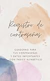  Agenda de contraseñas con índice alfabético: Libreta para tus contraseñas