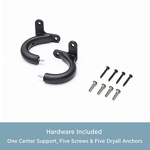 Kenney 3/4" Curved Wrap Around Room Darkening Curtain Rod, Black, 28-48" #TOP4