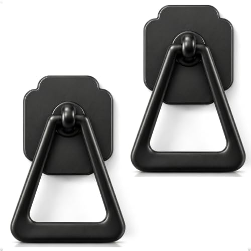 trust4care 2-Pack Black Cabinet Bifold Closet Triangle Pull 1.6" Backplate