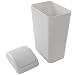 Saedy 3.2 Gallon/ 12 L Swing Lid Trash Can, Greyish Plastic Slim Garbage Can