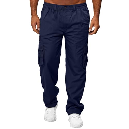 Pantalones de trabajo casuales para hombre, pantalón de combate elástico, chándal suelto, deportivos ligeros y transpirables para exteriores