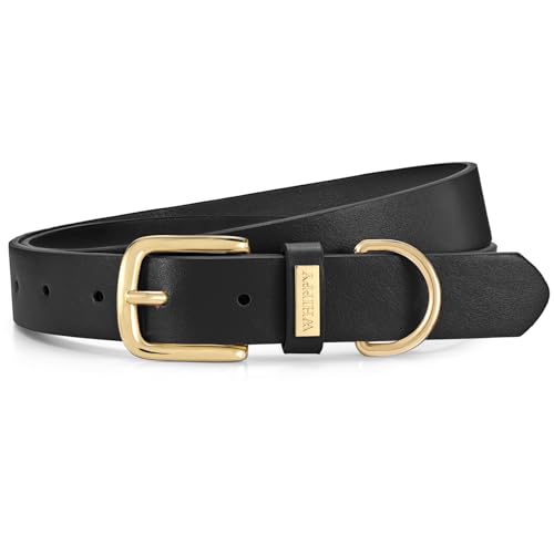 WHIPPY Women Leather Belt Fashion Ladies Waist Belt with Gold Buckle Casual Leather Belt for Jeans Pants Dresses