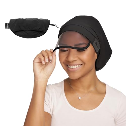 Hairbrella 100% Waterproof Rain Hats for Women, Satin Lined Caps, Full Hair Coverage, Packable...