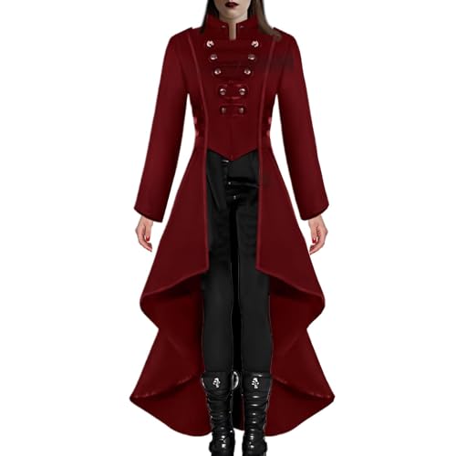 Uniforme de frac gótico femenino estilo chaqueta larga victoriana