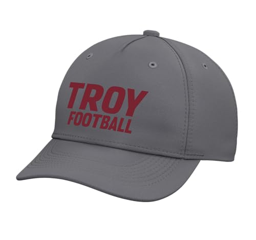 Troy Football Trojans TROY13 Adjustable Printed Baseball Hat, Slate Grey