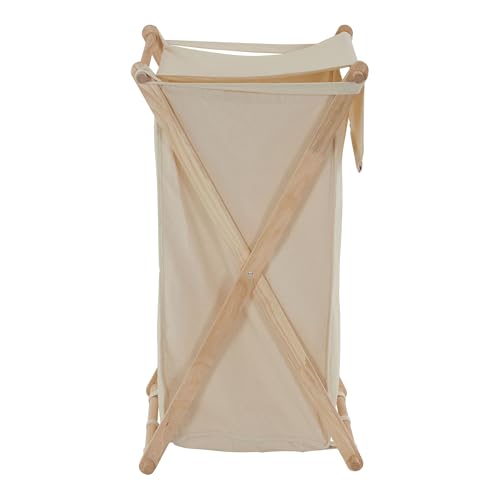 Household Essentials 6785-1 Collapsible Wood X-Frame Laundry Hamper with Fold Over Lid by Household Essentials - Used condition - Image 6