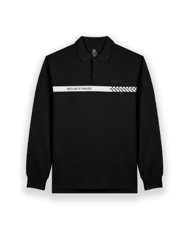 Polo Manches Longues Sécurité Privée Noir - Safetek by GK