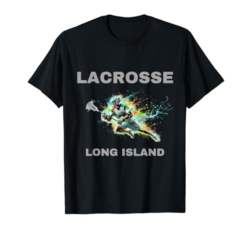 Colorful Lacrosse Player - Long Island T-Shirt