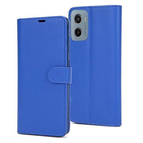 Image of AMAZE!UK For Motorola Moto G06 / G06 Power Phone Case, Leather Flip Wallet Magnetic Closure Protective Book Cover (Blue)