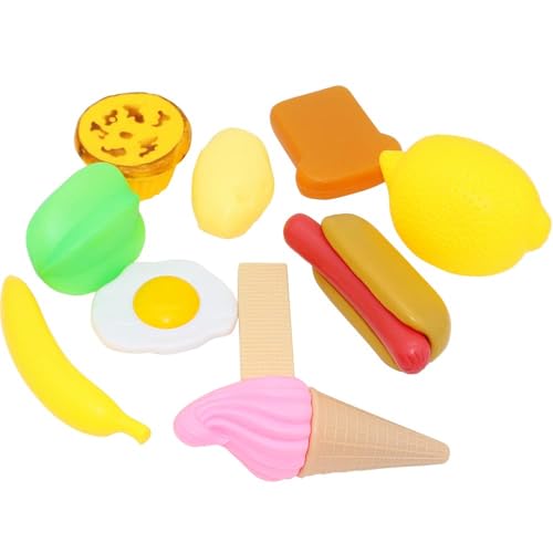 DERAYEE Lebensmittel Spielzeug Kinder Hamburger Set Kunststoff Obst Gemüse Set gefälschte Lebensmittel Kinderspielzeug für Mädchen und Jungen ab 3 Jahre
