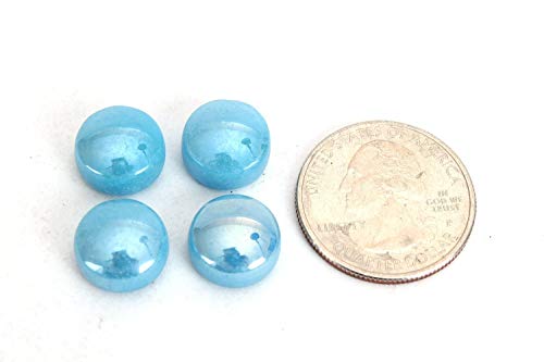 Milltown Merchants 12Mm (Approx. 1/2 Inch) Iridescent Light Blue Round Mosaic Tile, 3 Pound (48 Oz) Bulk Assortment Of Mosaic Tiles #TOP2