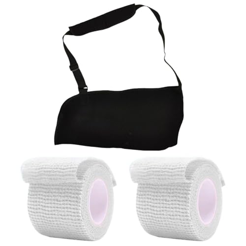 1 Piece Arm Sling, 2 Rolls of Hand Bandages, Arm Support Sling, Elbow Sling, Arm Sling for Elbow Injury, Arm Sling for Broken Wrist, Adjustable Arm Sling