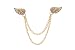 Knighthood Mens Double Angels Wings with Hanging Chain Brooch/Collar Pin/Lapel Pins Golden