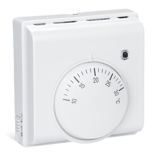 Termostato para calefacción por suelo radiante, termostato mecánico, termostato de calefacción por suelo radiante, 220 V, termostato para calefacción por suelo radiante con luz intermitente, para