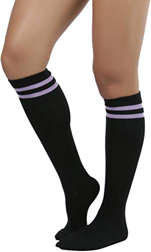 Image of ToBeInStyle Women's Knee High Socks with Striped Top