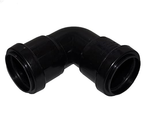 Pushfit 32mm Waste Pipe 90 Degree Bend - Black - Pack of 2