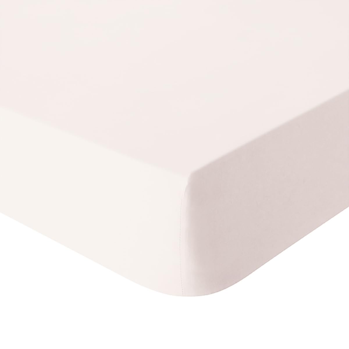 Plain Dyed Washed Cotton Percale Fitted Sheet, Delicate, 90 x 190 cm, ESSIX