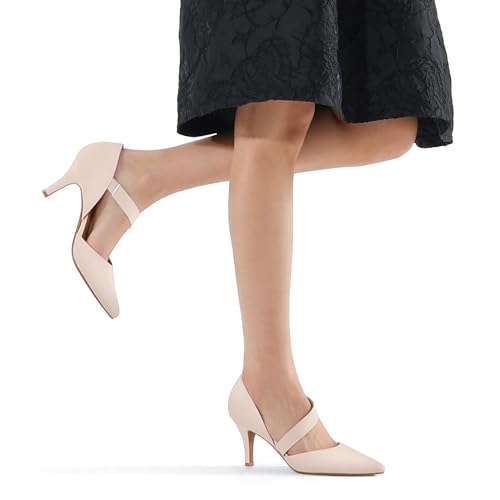 Image of mysoft Women's Pointed Toe Pumps Stiletto Heel Dress Shoes Wide Width