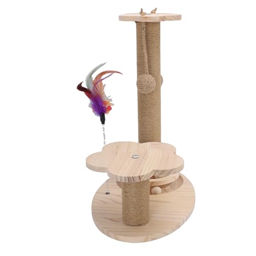 Rascador para gatos torre con base de madera sólida 46 cm miniatura 3
