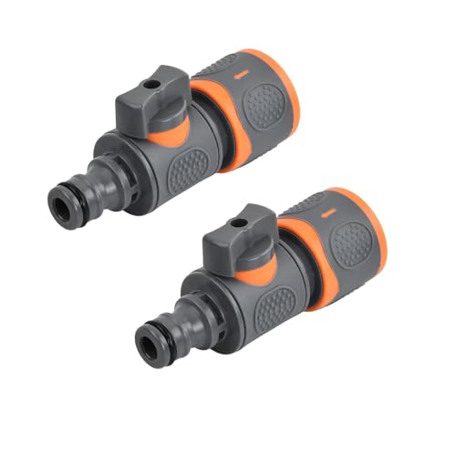 Husalsea 2 PCS Garden Hose Valve, Hose Connector with Shut Off Valve, Quick Water Pipe Connector for Car Wash