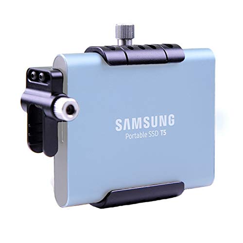 Lanparte SSD T5 Mount Bracket with Cold Shoe Mount Cable Clamp Compatible with Samsung T5
