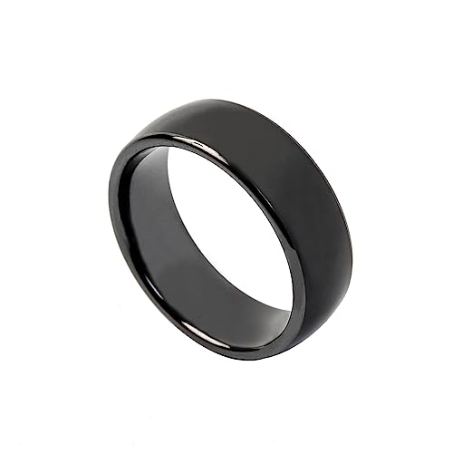 hecere Waterproof Ceramic NFC Ring, 216 888 Bytes Chip Universal for Mobile Phone, All-Round Sensing Technology Wearable Smart Fashion Fingering（NFC 216 ring-19mm）