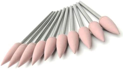 Silicone Pink X-Fine Pointed Teardrop Polisher 15.5mm x 5.6mm Made in Germany Pack of 10 by JTS