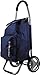 Chariot de Course Cabat marché Poussette marché Pliable et Diable Caddie Panier Montant METZELDER Ever K Chassis Aluminium Garantie 1 an (Bleu / Marine / Blue, 102x46x38cm / 2kg / 54L)