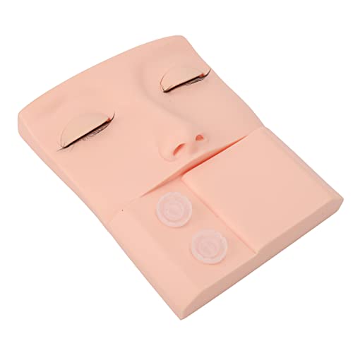 Eyelashes Extension Mannequin Head 3 In 1 Replaceable Eyelids Eyelash Extension Practice Makeup Training PVC Pink - Image 3