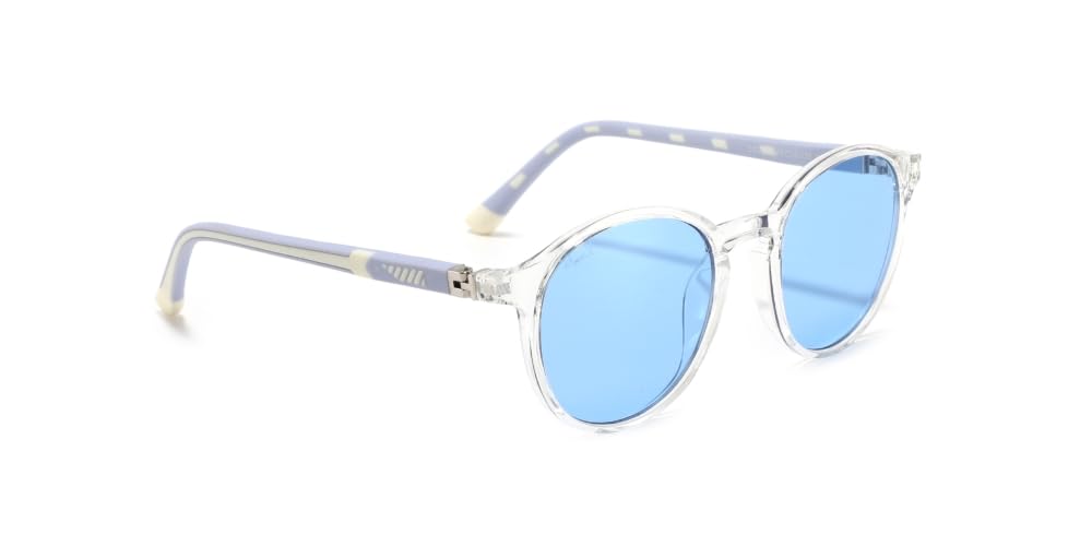 Mac V Sunglasses | Round Shape | 100% UV Protected | Men & Women | Blue Shade | Full Rim