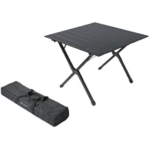 CAMPINGMOON Folding Aluminum Roll-Up Table L 31.1 x W 31.5 x H 24 - Portable Compact Camping & Picnic Table BKT-80