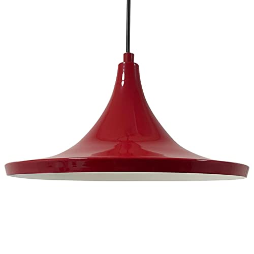Bamyum Hängelampe Favrota Rot Pendelleuchte Ø30 cm Metall Retro Pendellampe Modern Wohnzimmerlampe Deko Küchenlampe Schlafzimmerlampe Hängend Deckenlampe Led Esstischlampe Cover
