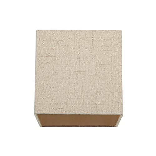 Contemporary and Sleek Taupe Linen Fabric Small Square Lamp 