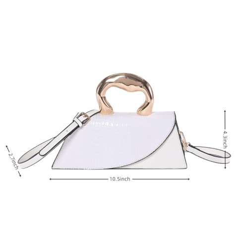Image of Women Vegan Leather Evening Handbag Crocodile Pattern Handle Clutch Purse Cross Body Envelope Bag