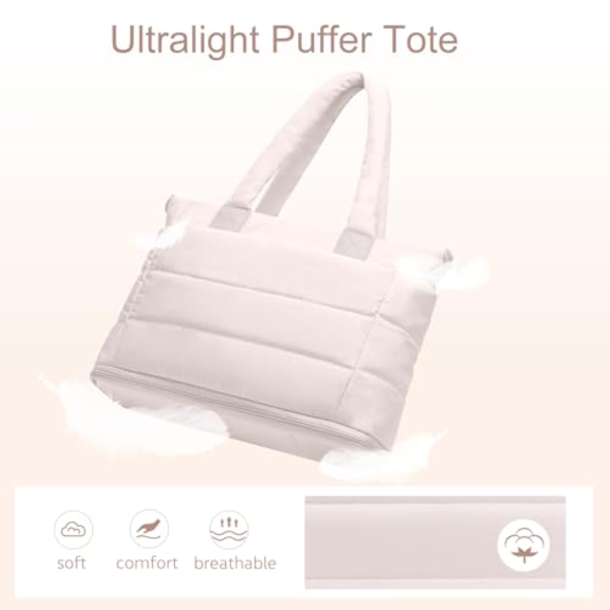 Puffer Tote Bag for Nurses, Lightweight Work Bag