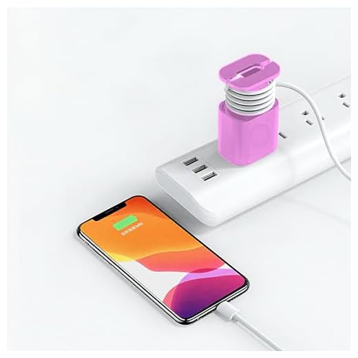 Charger Storage Case with Built-in Cable Winder & Phone Stand (Charger not Included) - 3.15" L x 1.97" W,Pink