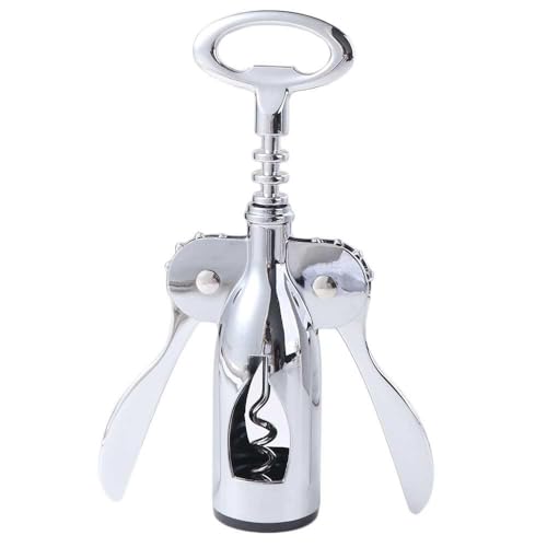 Abridor de botellas de champán, simple destornillador de cerveza, abrebotellas multifuncional de acero inoxidable de corcho y vino tinto para accesorios de bar en el hogar (plateado)