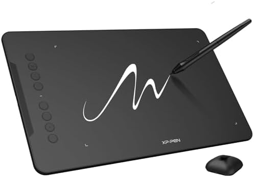 XP-Pen Deco01 V3 Digital Graphics Drawing Pen Tablet (10" x 6.25", 16384 Levels of Pressure Sensitivity, Battery-Free Passive Stylus, Black)